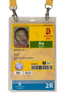 2008 Kobe Bryants Beijing Olympics Badges Lanyard and Pin Colletion  Worn During Gold Medal Run